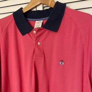 BROOKS BROTHERS Sz XXL Men Performance Polo Shirt Nantucket Red Knit Original 2X